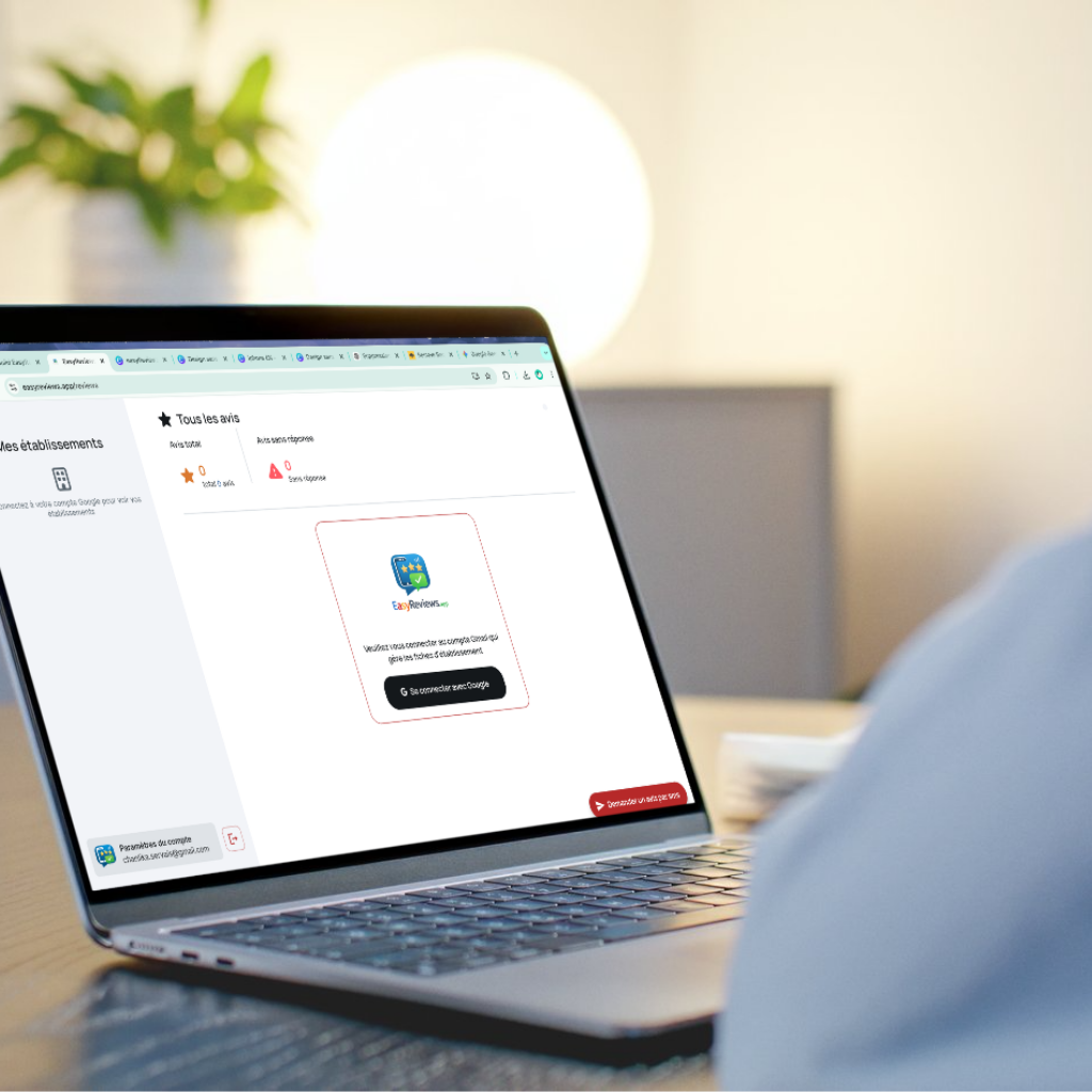 Se connecter avec le compte Google qui gère les fiches d'établissement